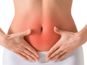 Persona mostrando que es síndrome premenstrual