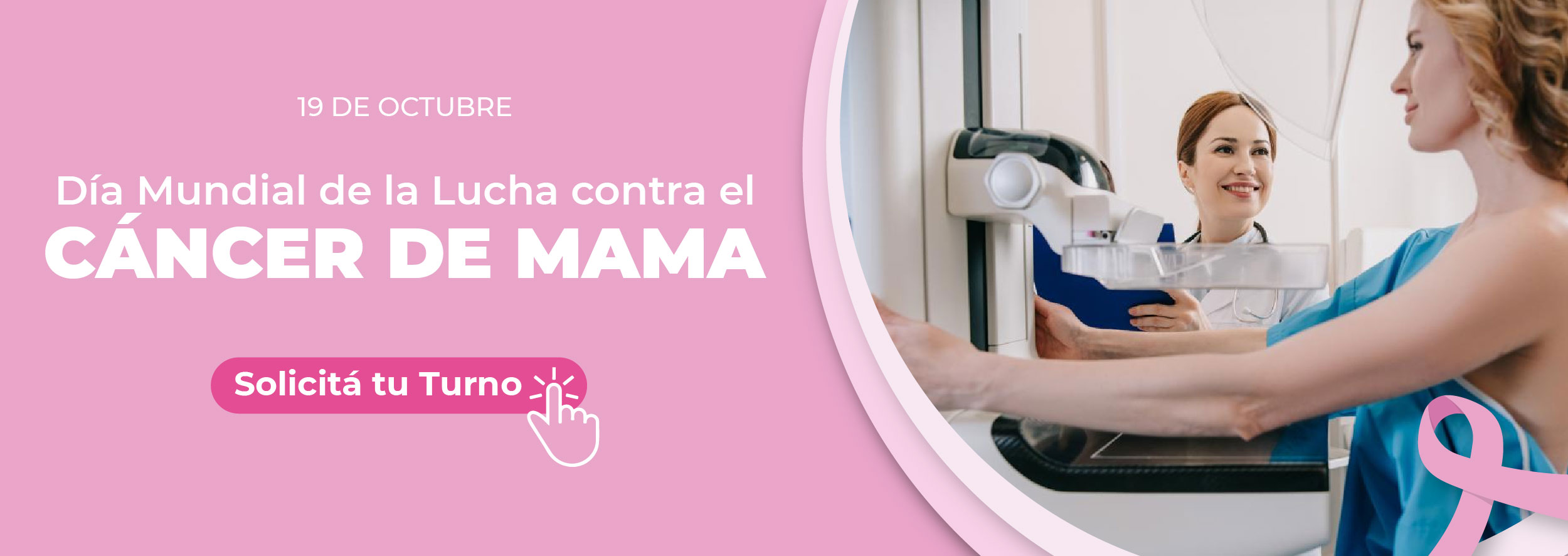 Banner Día Mundial del Cáncer de Mama solicitá turno