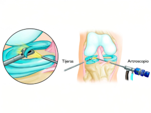 Procedimiento en la rodilla con un artroscopio